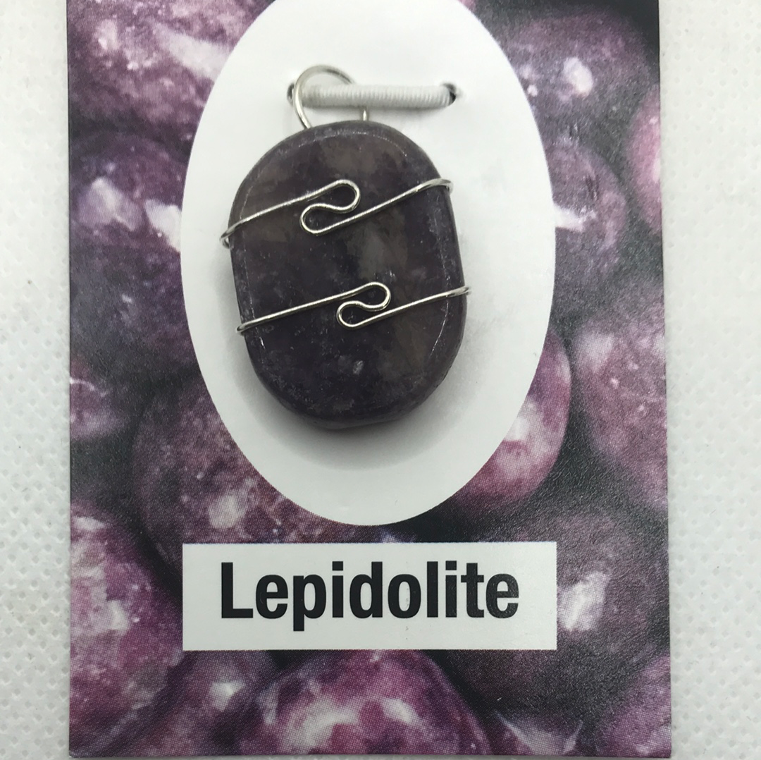 Lepidolite Wrapped Pendant