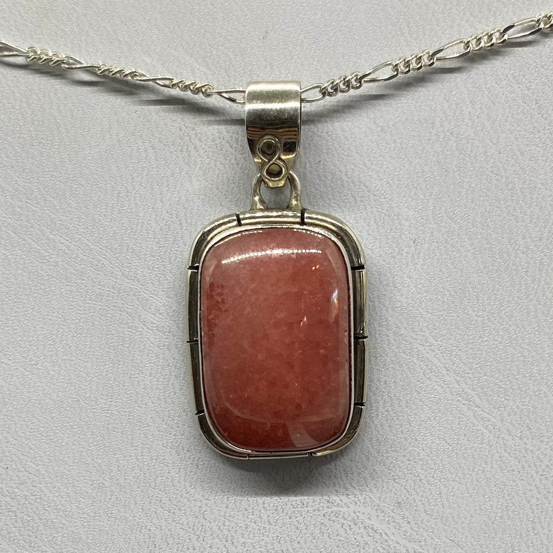 Rhodochrosite SS Pendant-TM1523