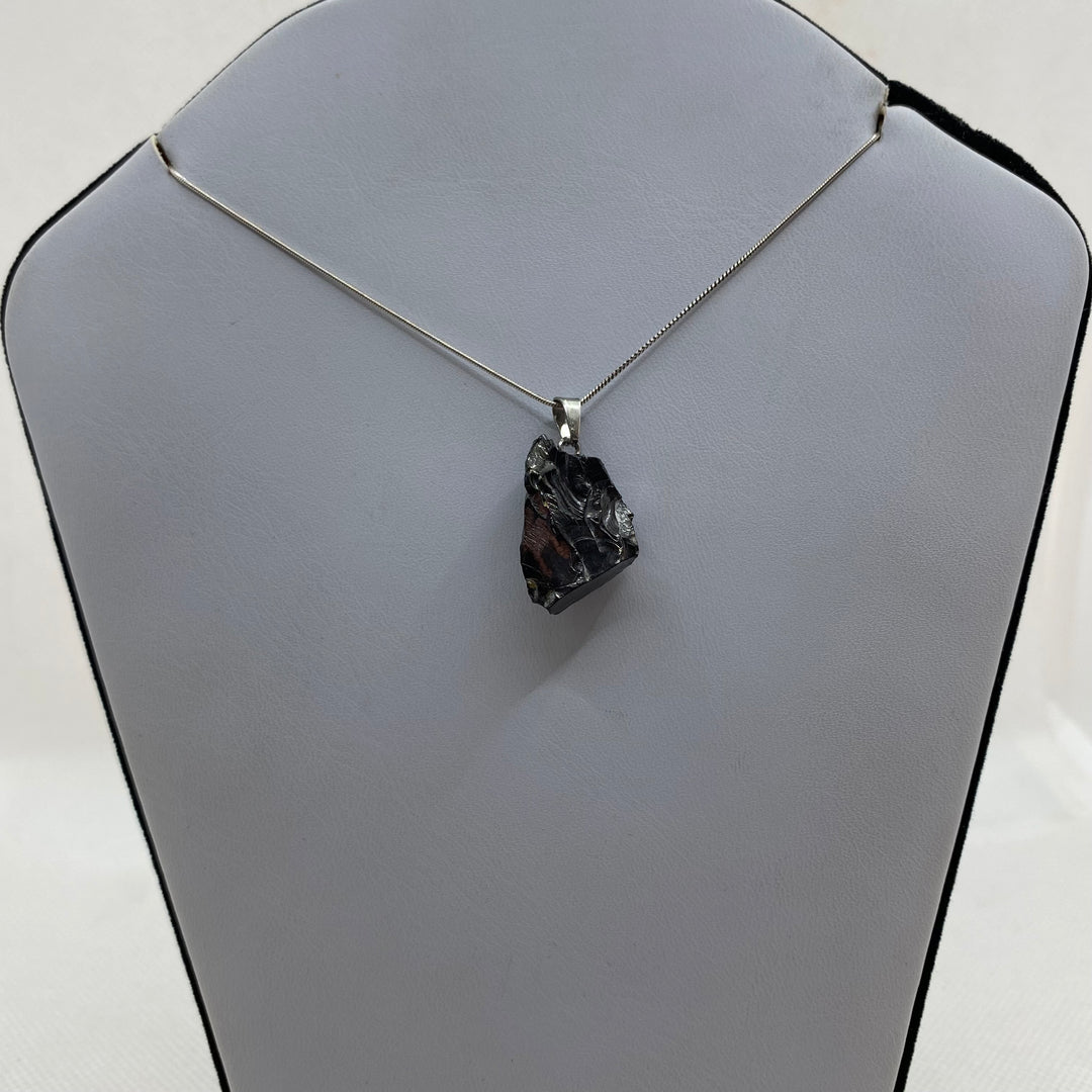 Noble Shungite Rough Tumbled Pendant SGP-1