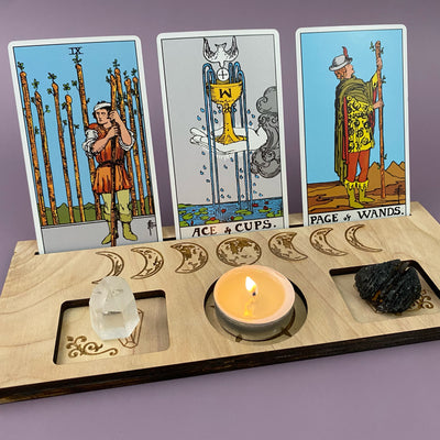 3 Tarot Card Holder - Pentacle - Natural