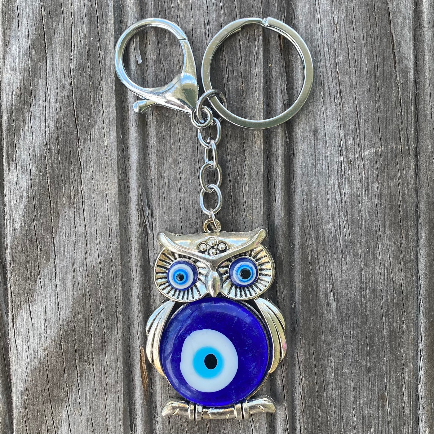 Watching Owl Evil Eye keychain