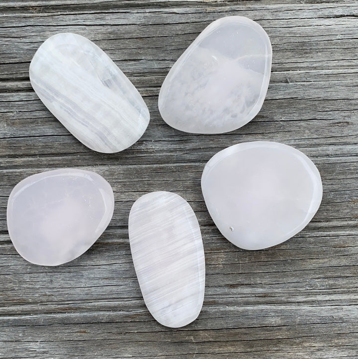 Pink Mangano Calcite Palm Stone PS24-2WZ