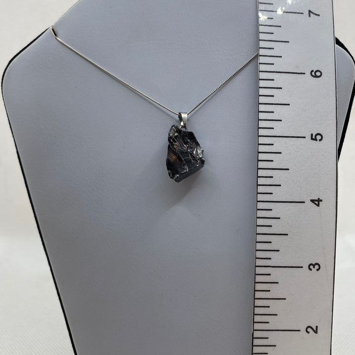 Noble Shungite Rough Tumbled Pendant SGP-1