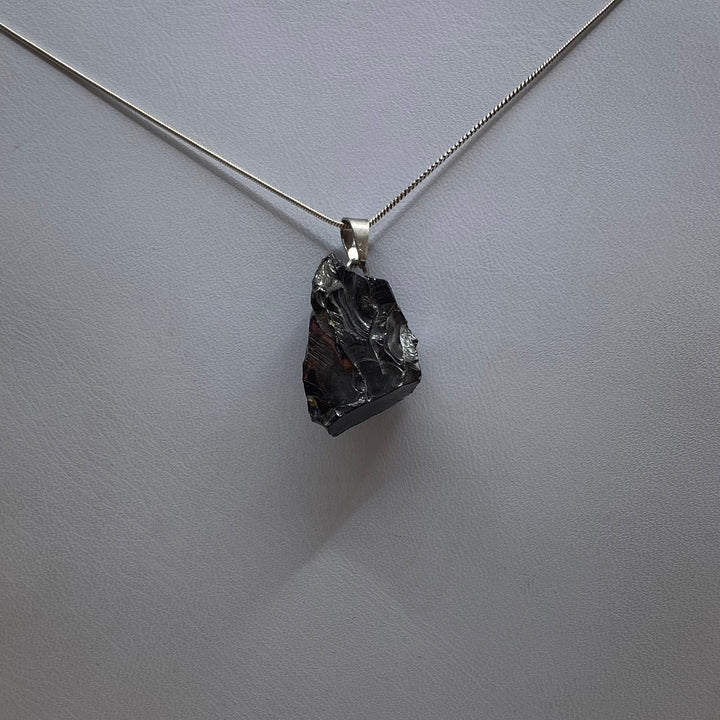 Noble Shungite Rough Tumbled Pendant SGP-1