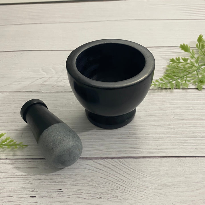 Soapstone Mortar & Pestle Small Black