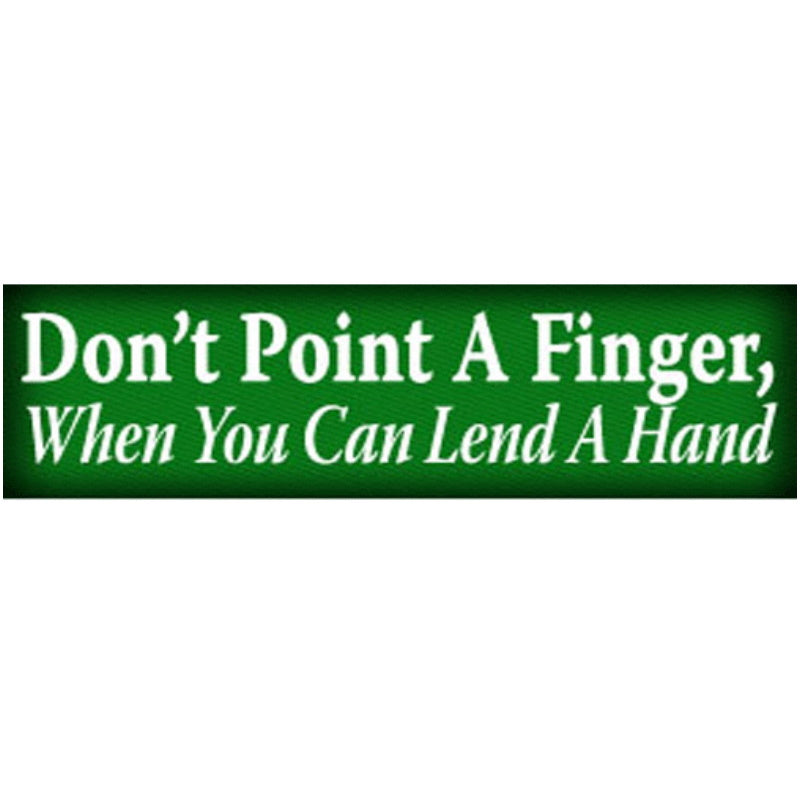 Point Finger Lend Hand Bumper Sticker (B-10)