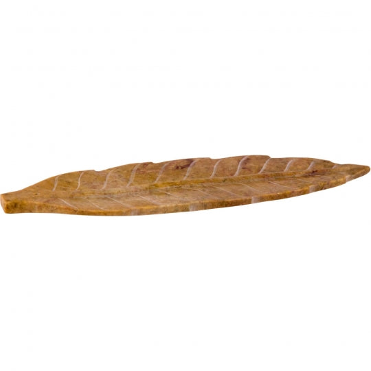 Carved Leaf Soapstone Incense Holder