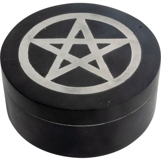 Round Soapstone Box- Pentacle