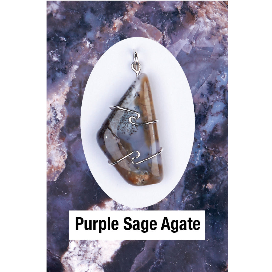 Agate- Purple Sage Wrapped Pendant