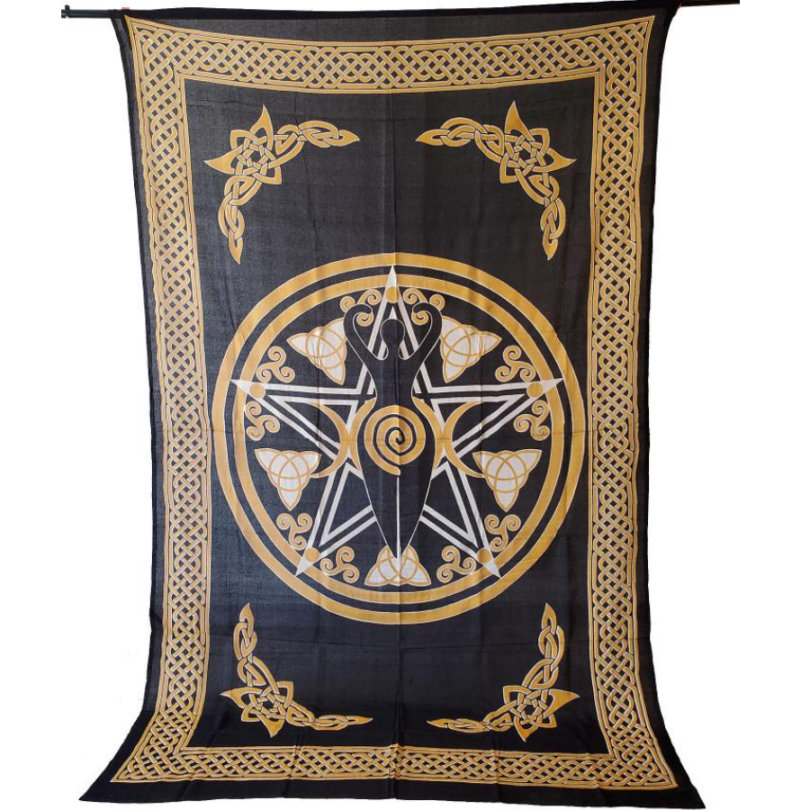 Goddess of Earth Golden-Black Tapestry 72"x108" (T7)